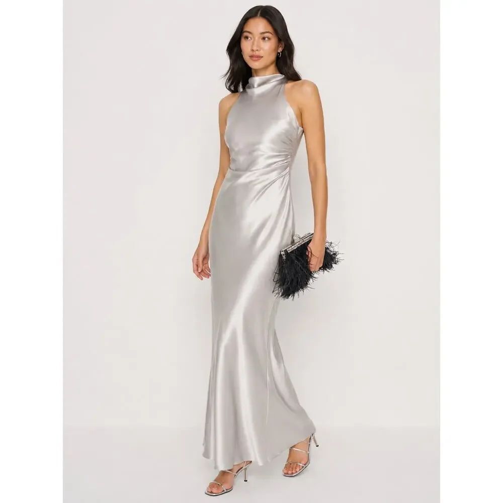 reformation anaiis silk dress Moonlight US4 - Picture 5 of 10